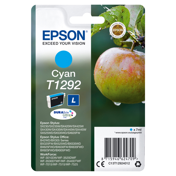  Epson - Cartuccia ink - Ciano - T1292 - C13T12924012 - 7ml 