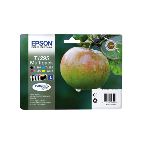  Epson - Multipack Cartuccia ink - C/M/Y/K - T1295 - C13T12954012 - C/M/Y 11,2ml - K 7ml 