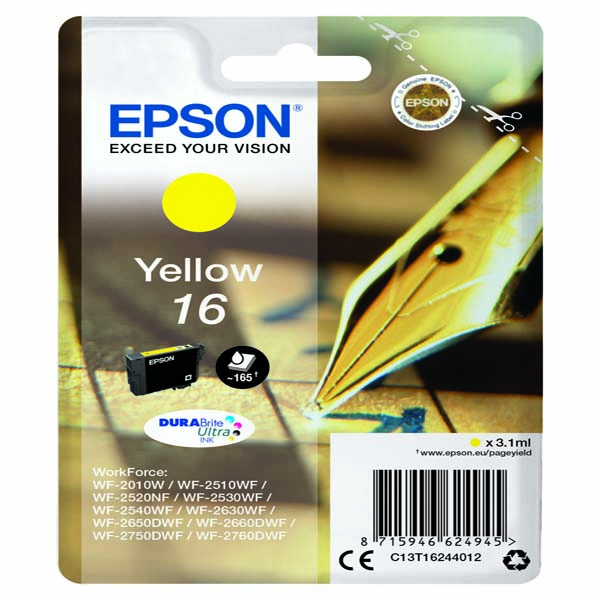  Epson - Cartuccia ink - 16 - Giallo - C13T16244012 - 3,1ml 