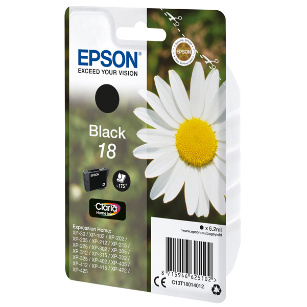  Epson - Cartuccia ink - 18 - Nero - C13T18014012 - 5,2ml 