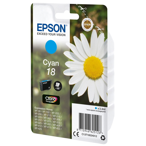  Epson - Cartuccia ink - 18 - Ciano - C13T18024012 - 3,3ml 