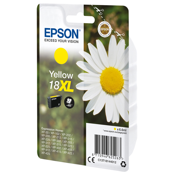  Epson - Cartuccia ink - 18XL - Giallo - C13T18144012 - 6,6ml 