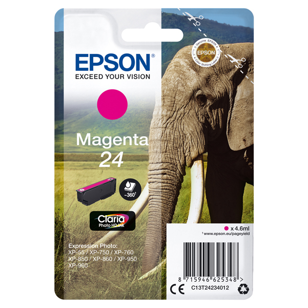  Epson - Cartuccia ink - 24 - Magenta - C13T24234012 - 4,6ml 