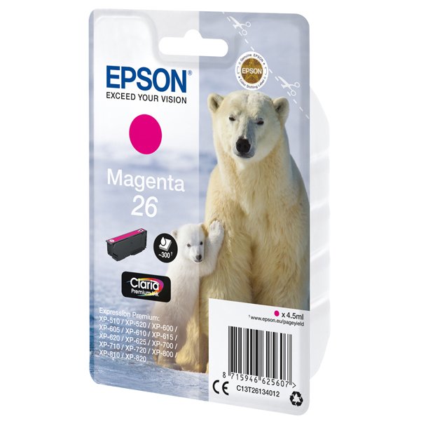  Epson - Cartuccia ink - 26 - Magenta - C13T26134012 - 4,5ml 