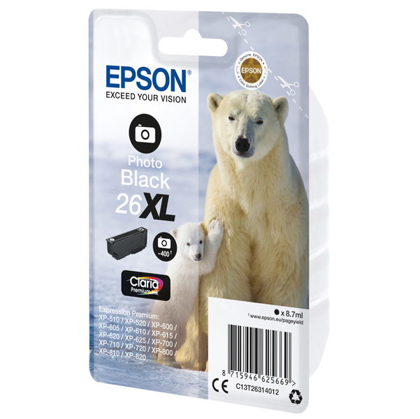  Epson - Cartuccia ink - 26XL - Nero Photo - C13T26314012 - 8,7ml 