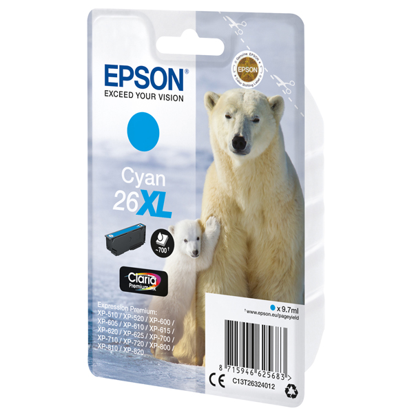  Epson - Cartuccia ink - 26XL - Ciano - C13T26324012 - 9,7ml 