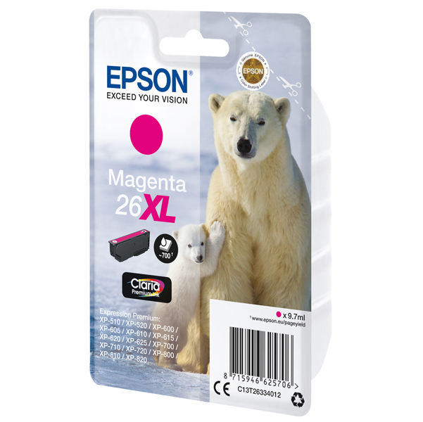  Epson - Cartuccia ink - 26XL - Magenta - C13T26334012 - 9,7ml 