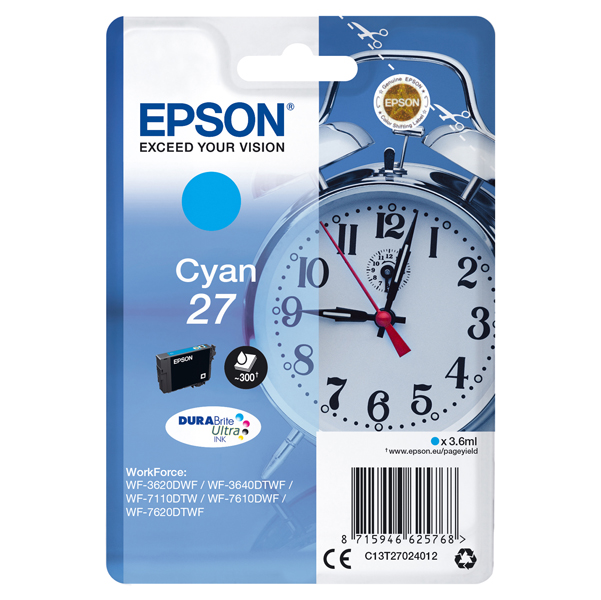  Epson - Cartuccia ink - 27 - Ciano - C13T27024012 - 3,6ml 