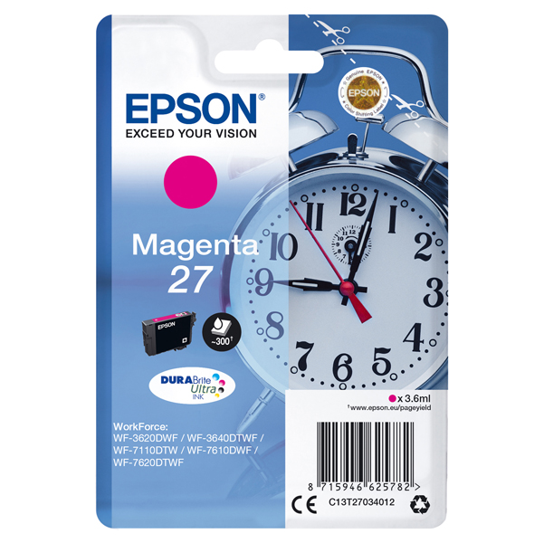 Epson - Cartuccia ink - 27 - Magenta - C13T27034012 - 3,6ml 