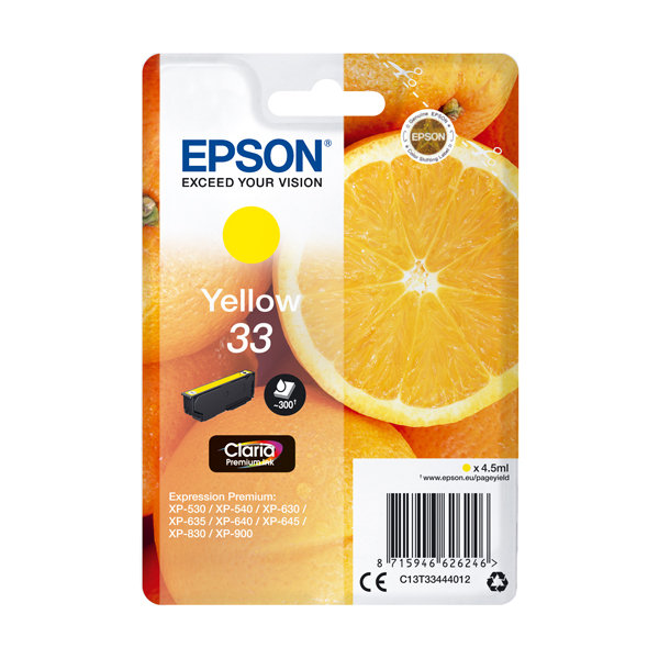  Epson - Cartuccia ink - 33 - Giallo - C13T33444012 - 6,4ml 