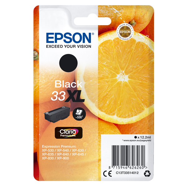  Epson - Cartuccia ink - 33XL - Nero - C13T33514012 - 12,2ml 