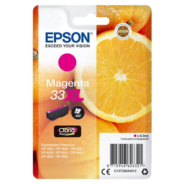  Epson - Cartuccia ink - 33XL - Magenta - C13T33634012 - 8,9ml 