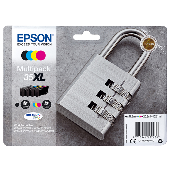  Epson - Cartuccia ink - 35XL - C/M/Y/K - C13T35964010 - C/M/Y 20,3ml - K 41,2ml 