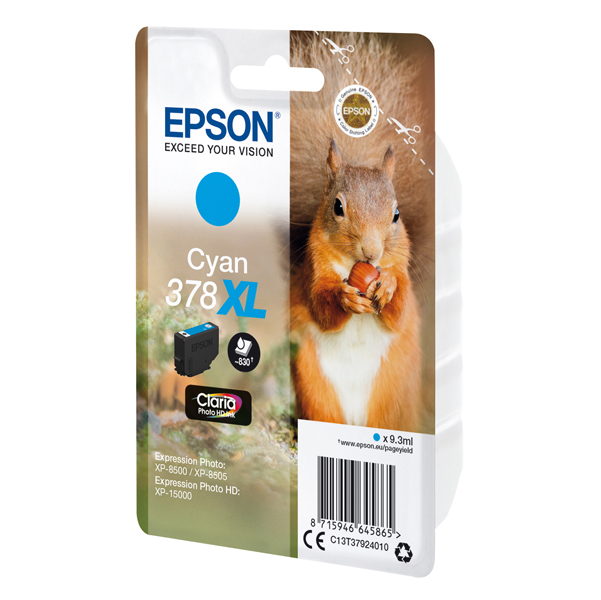  Epson - Cartuccia ink - 378XL - Ciano - C13T37924010 - 9,3ml 