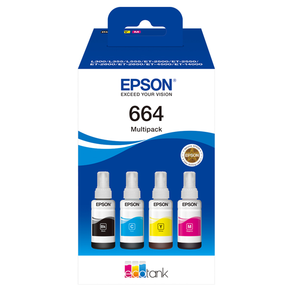  Epson - Ecotank Multipack 664 - BK/C/M/Y - C13T664640 