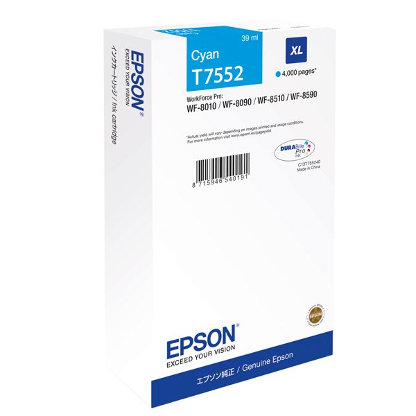  Epson - Tanica - Ciano - T7552 - C13T75524N - 39ml 