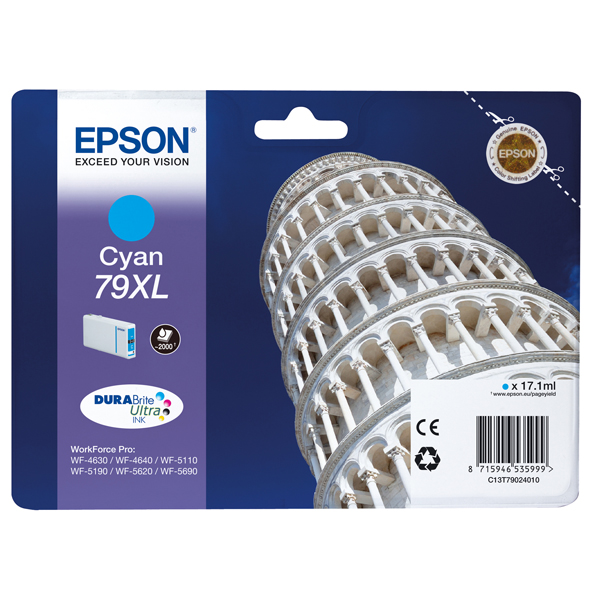  Epson - Tanica - 79XL - Ciano - C13T79024010 - T7902- 17,1ml 