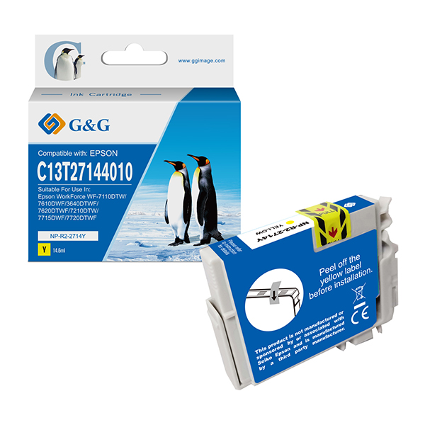  G&amp;G - Cartuccia ink Compatibile per Epson WorkForce WF-3620DWF/WF-7110DTW/WF-7620DTWF - Giallo 