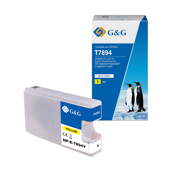  G&amp;G - Cartuccia ink Compatibile per Epson workforce pro wf-5690dwf/ wf-5620 - Giallo 