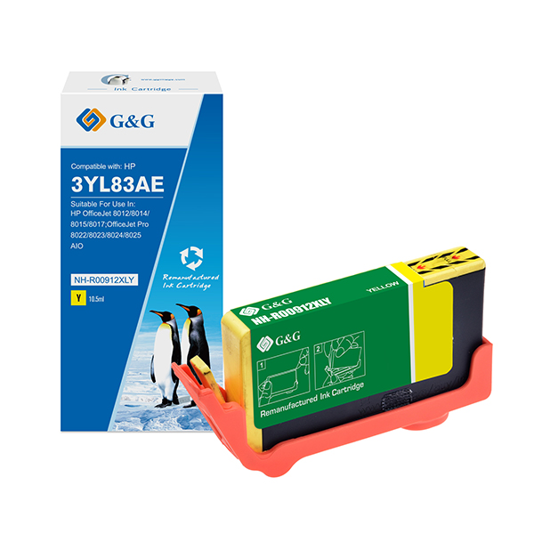  G&amp;G - Cartuccia ink Compatibile per HP 912XL - Giallo 