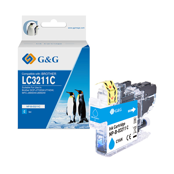  Cartuccia ink compatibile GG Ciano per Brother DCP-J772DW/J774DWMFC-J890DW 