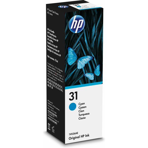  Hp - Flacone inchiostro originale - 31 - Ciano - 1VU26AE - 70 ml 
