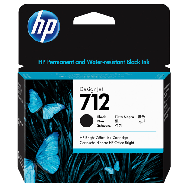  Hp - Cartuccia Ink originale - 712 - Nero - 3ED71A - 80 ml 