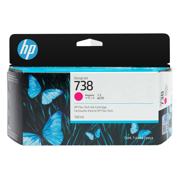  Hp originale - Cartuccia Ink DesignJet 738 - Magenta - 498N6A - 130ml 