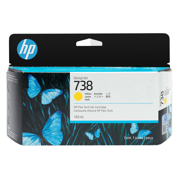  Hp originale - Cartuccia Ink DesignJet 738 - Giallo - 498N7A - 130ml 