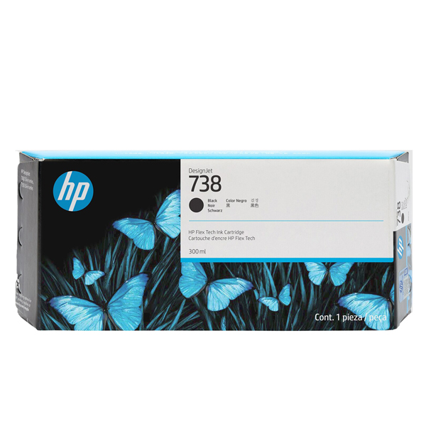  Hp originale - Cartuccia Ink DesignJet 738 - Nero - 498N8A - 300ml 