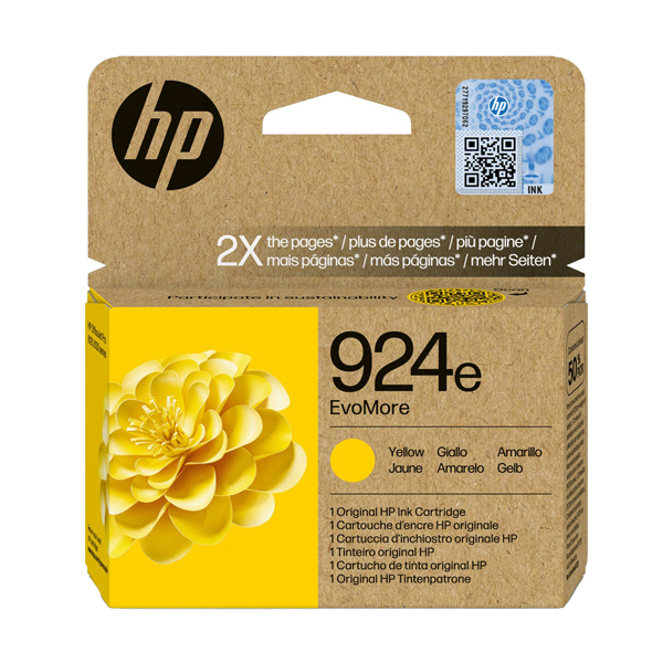  Hp - Cartuccia ink originale - 924e - Giallo - 4K0U9NE - 800 pag 
