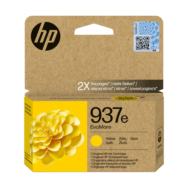  Hp - Cartuccia ink originale - 937e - Giallo - 4S6W8NE - 1.650 pag 