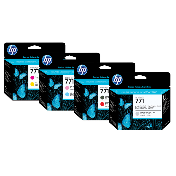  Hp - Testina di stampa originale - 771 - Nero opaco / Rosso cromatico - CE017A - 775 pag 