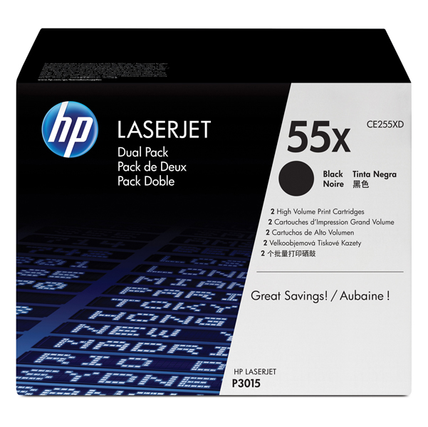  Hp - Confezione 2 Toner originale - 55X - Nero - CE255XD - 12.500 pag/cad 