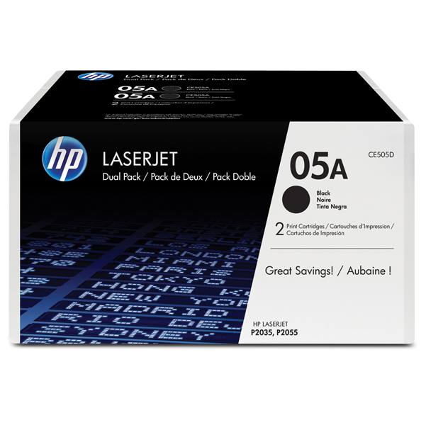  Hp - Confezione 2 Toner originale - 05A - Nero - CE505D - 2.300 pag cad 