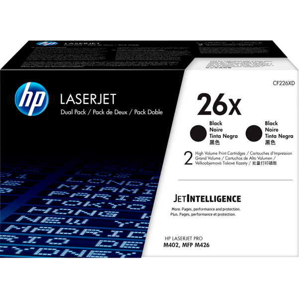 Hp - Confezione 2 Toner originale - 26X - Nero - CF226XD - 9.000 pag cad 