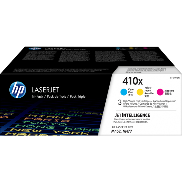  Hp - Confezione 3 Toner originale - 410X - C/M/Y - CF252XM - 5.000 pag cad 