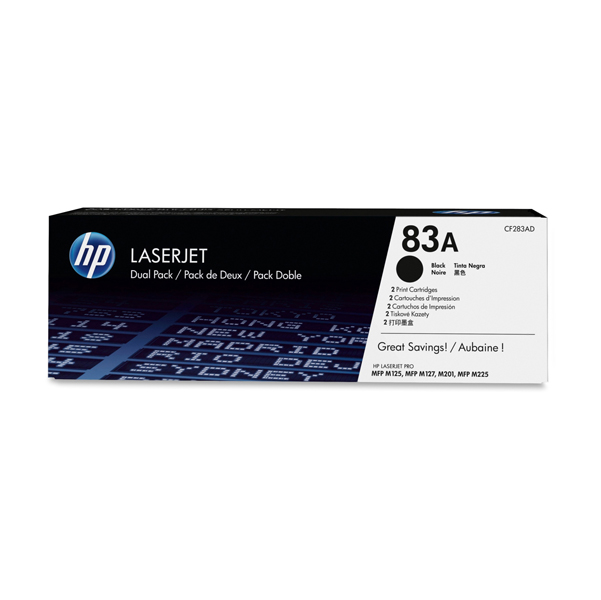  Hp - Confezione 2 Toner originale - 83A - Nero - CF283AD - 1.500 pag cad 