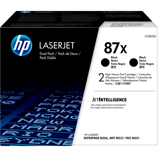  Hp - Confezione 2 Toner originale - 87X - Nero - CF287XD - 18.000 pag cad 