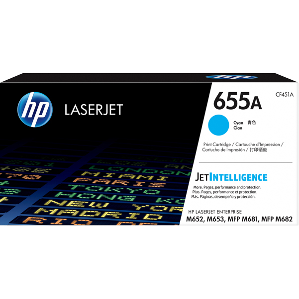  Hp - Toner originale - 655A - Ciano - CF451A - 10.500 pag 