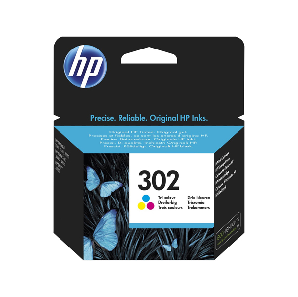  Hp - Cartuccia ink originale - 302 - C/M/Y - F6U65AE - 165 pag 