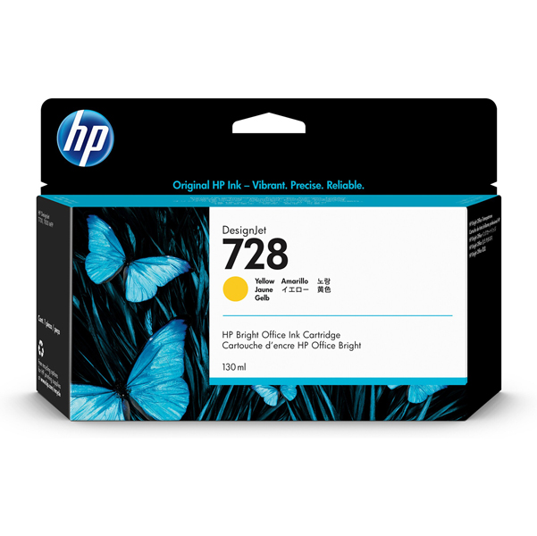  Hp - Cartuccia ink originale - 728 - Giallo - F9J65A - 130ml 