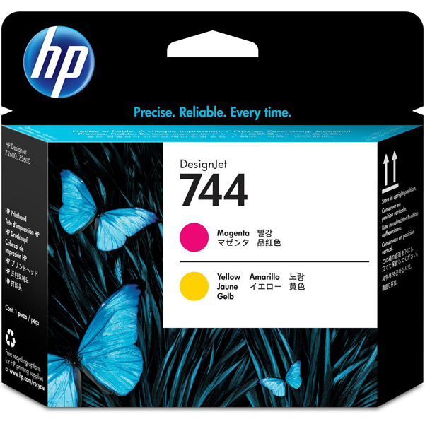  Hp - Testina originale - 744 - Magenta / Giallo - F9J87A - 6ml/cad 