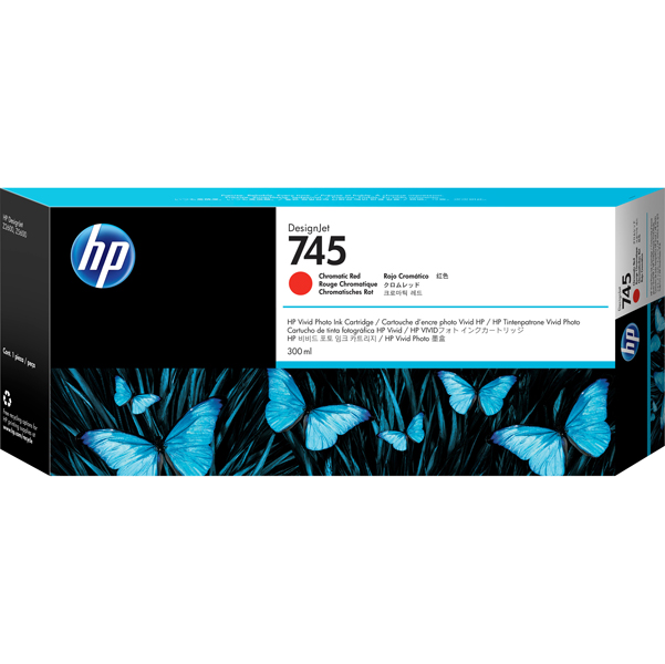  Hp - Cartuccia ink originale - 745 - Rosso cromatico - F9K06A - 300ml 