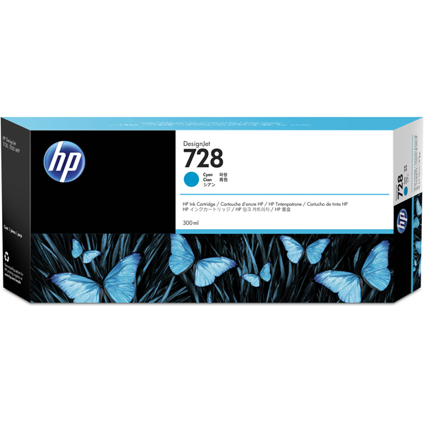  Hp - Cartuccia ink originale - 728 - Ciano - F9K17A - 300ml 