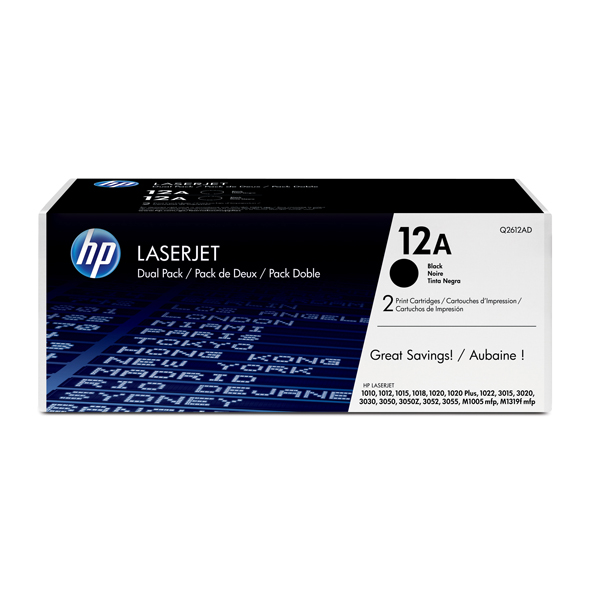  Hp - Confezione 2 Toner originale - 12A - Nero - Q2612AD - 2.000 pag cad 