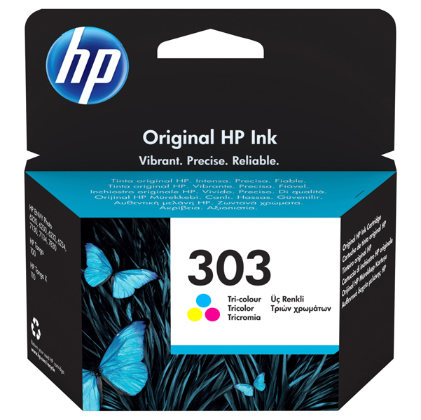  Hp - Cartuccia ink originale- 303 - C/M/Y - T6N01AE - 165 pag 