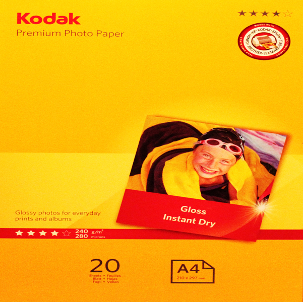  Kodak - Carta Fotografica Ultra Premium Gloss - A4 - 240 gr - 20 fogli - 5740-093 