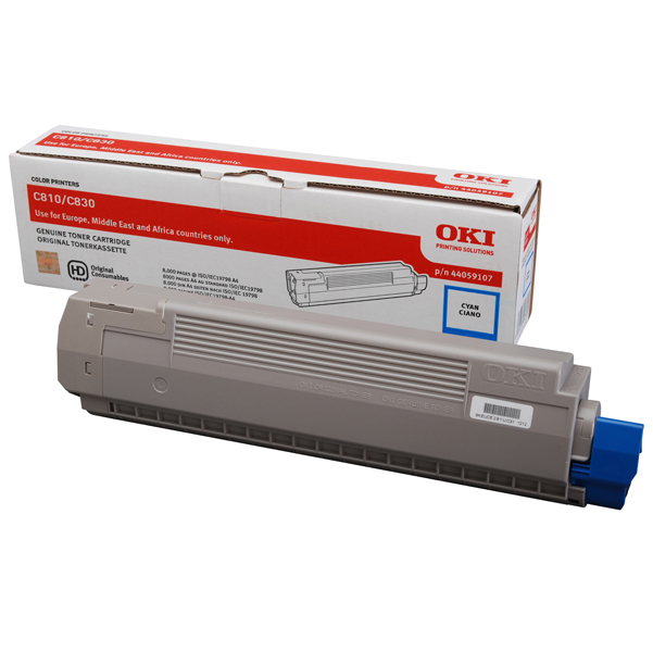  Oki - Toner - Ciano - C-810 C-830 - 44059107 - 8.000 pag 