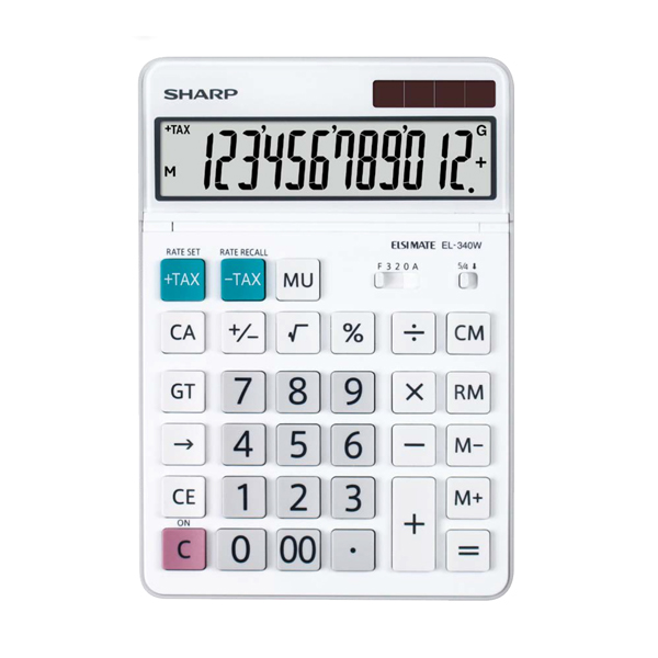  Sharp - Calcolatrice da tavolo - Bianca - EL 340W - 12 cifre 